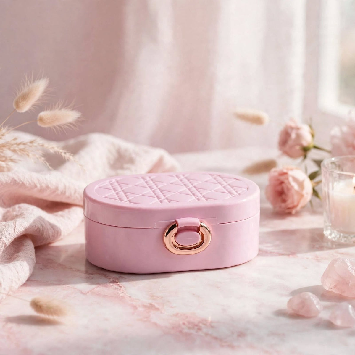 ZORANI | L'Étoile Mini Jewelry Case With Mirror - Blush Pink