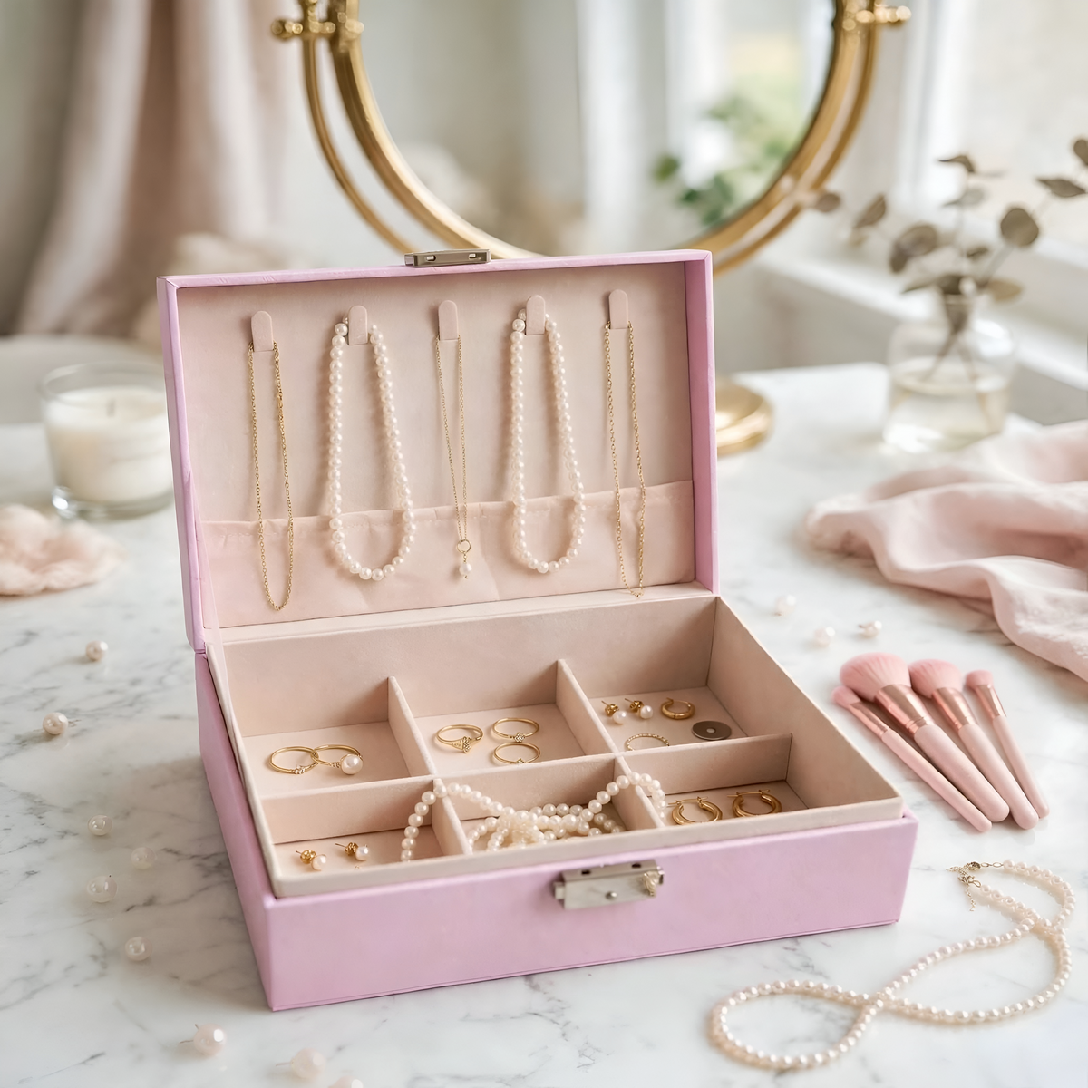 ZORANI | The Blush Étoile Jewelry Box - Velvet Luxe Organizer