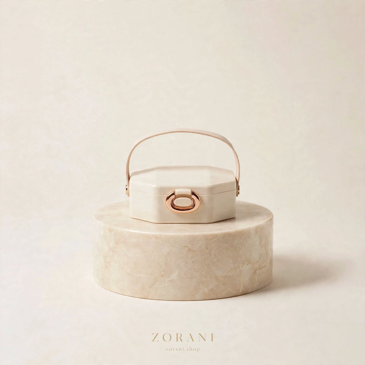 The Zorani Heirloom - Octagonal Vanity Jewelry Case with Mirror