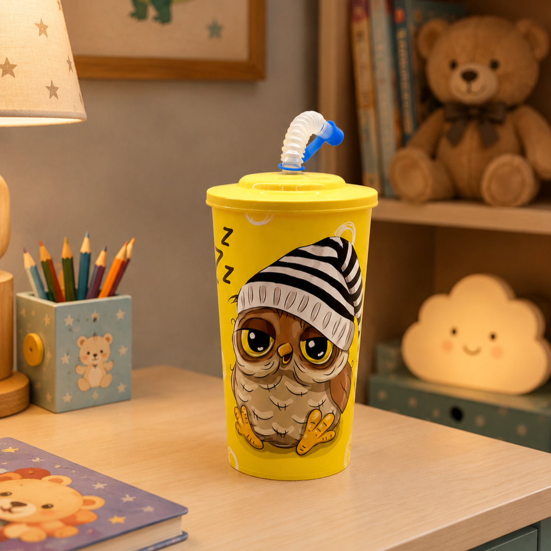 Titiz Plastik So Cute Cup 650 ml – Yellow Owl Design