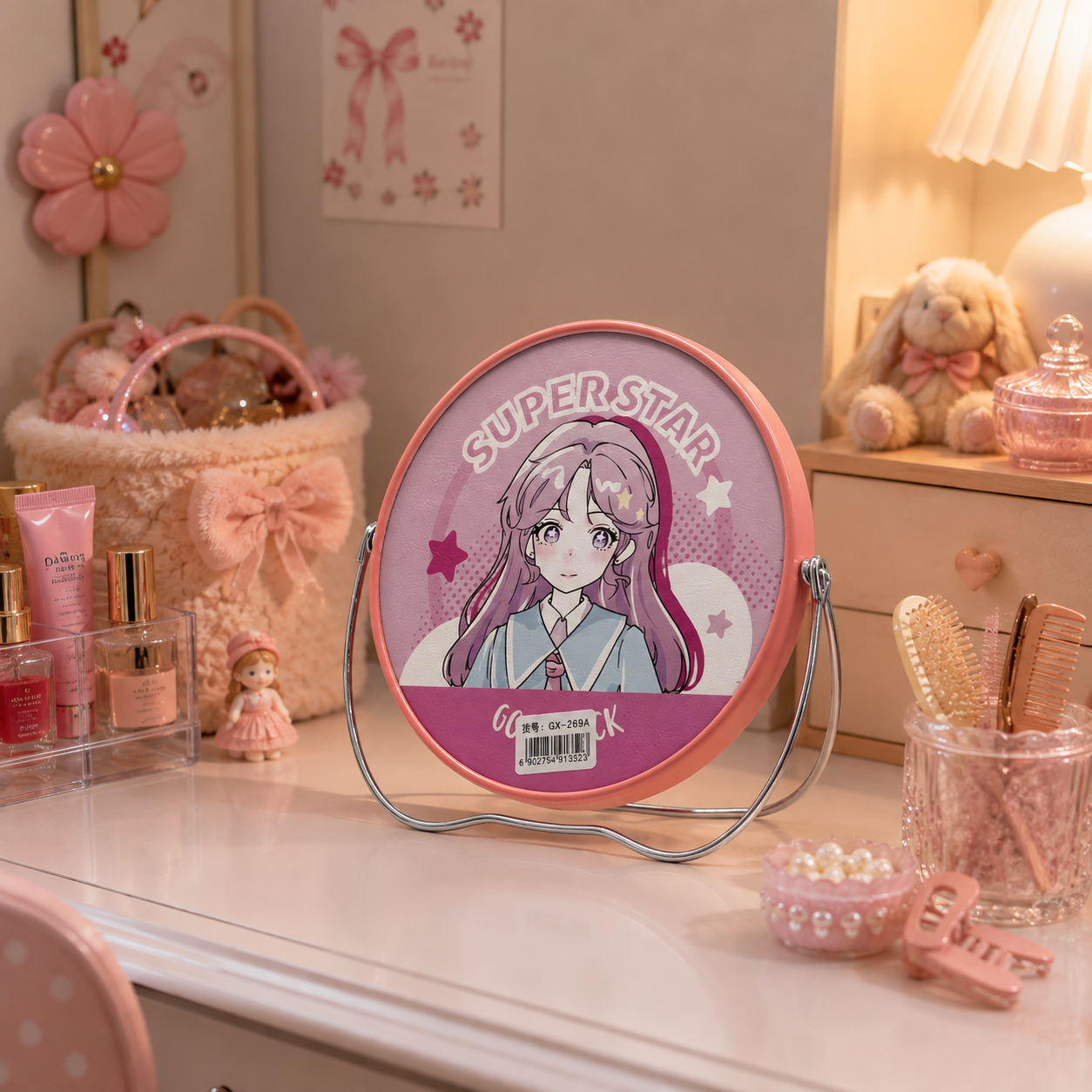 Pink IKEA LASSBYN Table Mirror