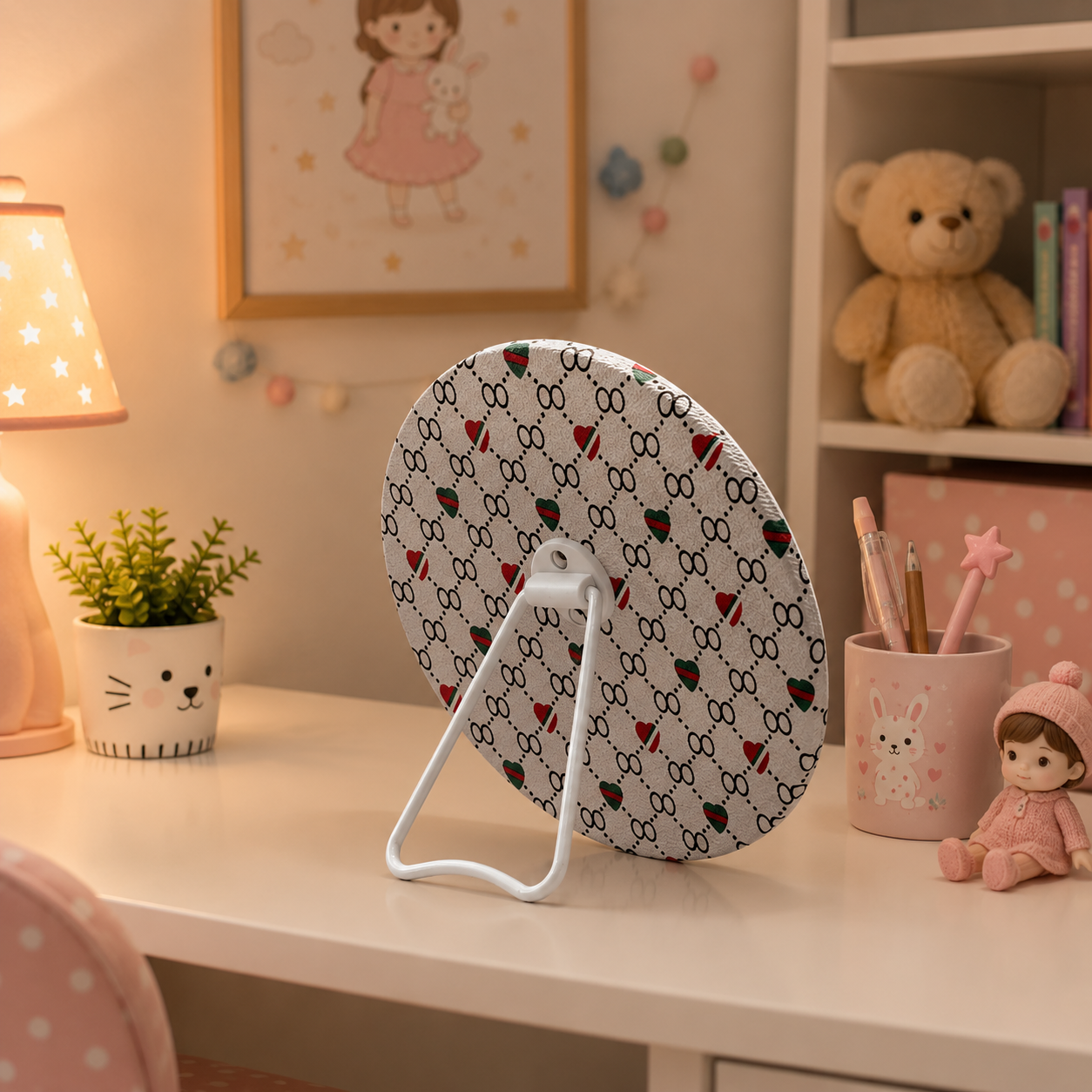 Decorative Round Tabletop Vanity Mirror