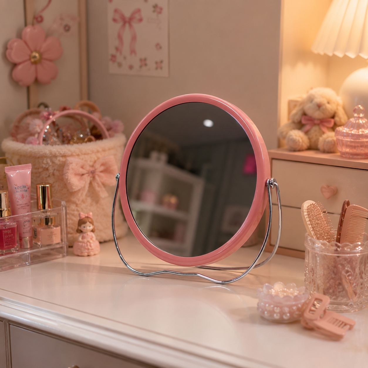 Pink IKEA LASSBYN Table Mirror