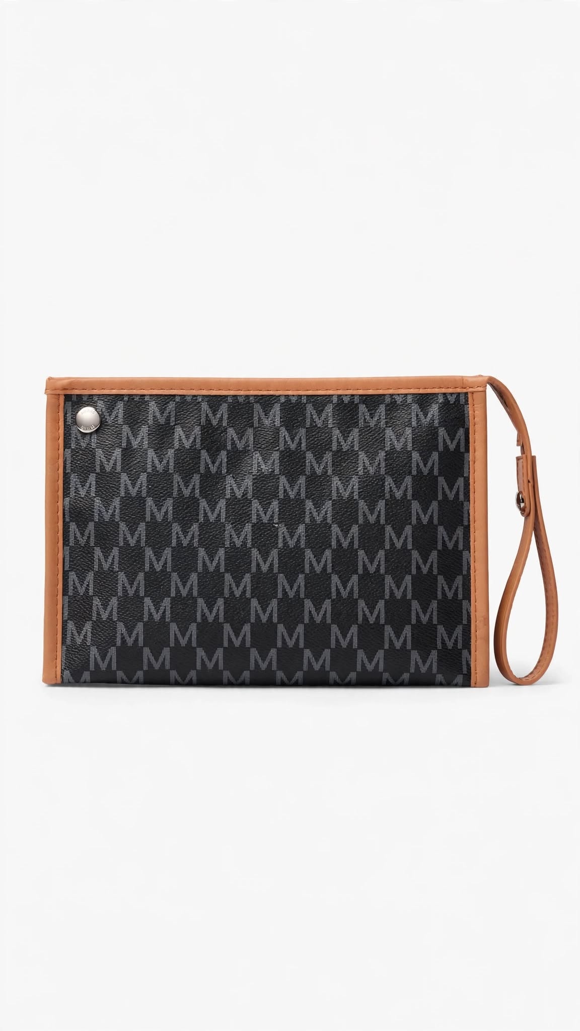 ZORANI designer wristlet pouch for women - side view showing spacious wrist strap clutch